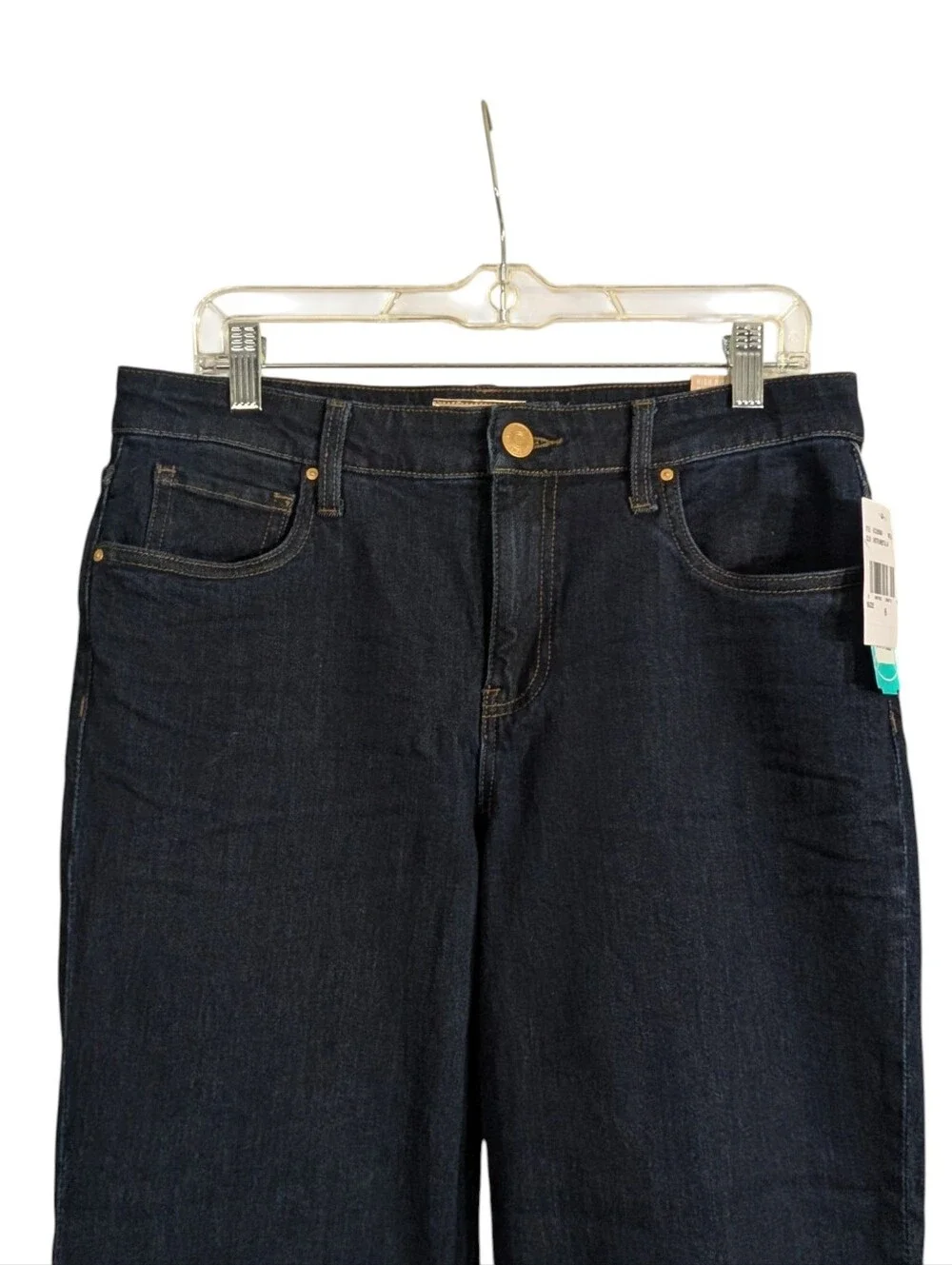 KUT From The Kloth Reese High Rise Crop Straight Leg Jeans NWT Dark Wash Size 6 - Picture 3 of 12